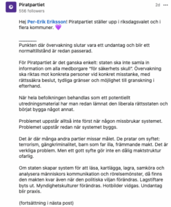 Svar från Piratpartiet